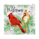 Holiday Poinsettia Garden Stake, Solar Sign-sational Greeter Stake, Winter Cardinal Couple, 55"H