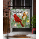 Holiday Poinsettia Garden Stake, Solar Sign-sational Greeter Stake, Winter Cardinal Couple, 55"H