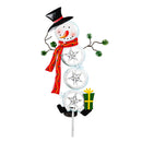 38"H Color Changing Stacked Snowman Solar Garden Stake, Star