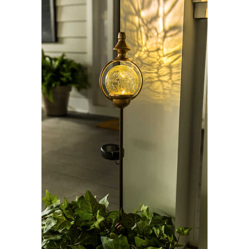 Evergreen Gazing Ball,33"H Solar Garden Stake with Bronze Orb Gazing Ball,4.33x3.54x33 Inches