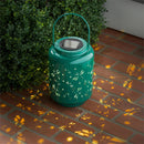 Solar Dragonfly Cut Out Metal Lantern, Green