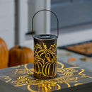 Solar Oil Rubbed Bronze Cut Out Lantern, Pumpkins