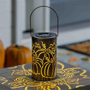 Solar Oil Rubbed Bronze Cut Out Lantern, Pumpkins