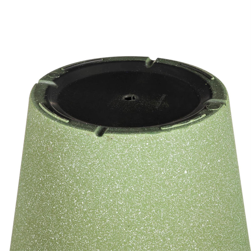 16" Solar Lit Plastic Planter, Green