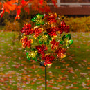 44"H Chasing Light Solar Garden Stake, Maple Leaves