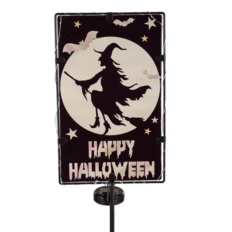 Solar Metal & Glass Halloween Garden Stake, 3 Asst. 2 of Each, 6 Pieces Total