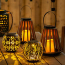 Caged Candle Holder Solar Lantern 2 ASST