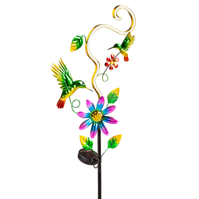 36"H Solar Garden Stake, Neon Pollinator