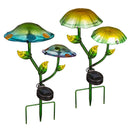 Garden of Wonder Garden Stake, Solar Glass Mushroom, 16"H