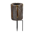 Woodland Storybook Garden Path Lighting, Solar Path Lights, Faux Wood, 14"H, Asst of 2