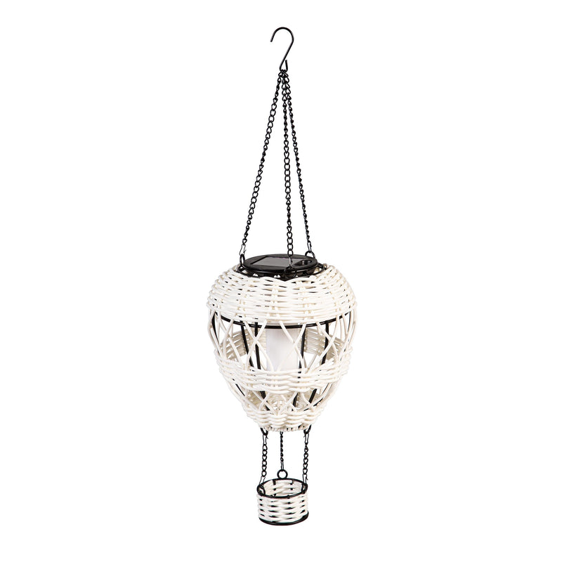What She Shed Outdoor Lamp & Lighting, Faux Rattan Solar Hot Air Balloon, Asst of 3