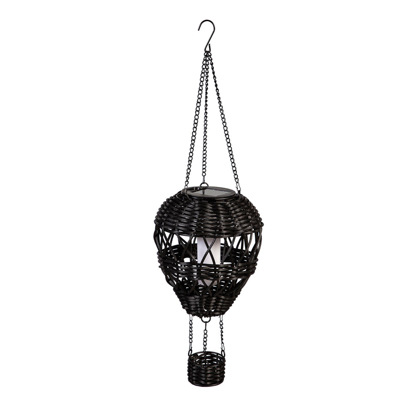 What She Shed Outdoor Lamp & Lighting, Faux Rattan Solar Hot Air Balloon, Asst of 3