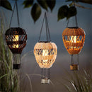 What She Shed Outdoor Lamp & Lighting, Faux Rattan Solar Hot Air Balloon, Asst of 3