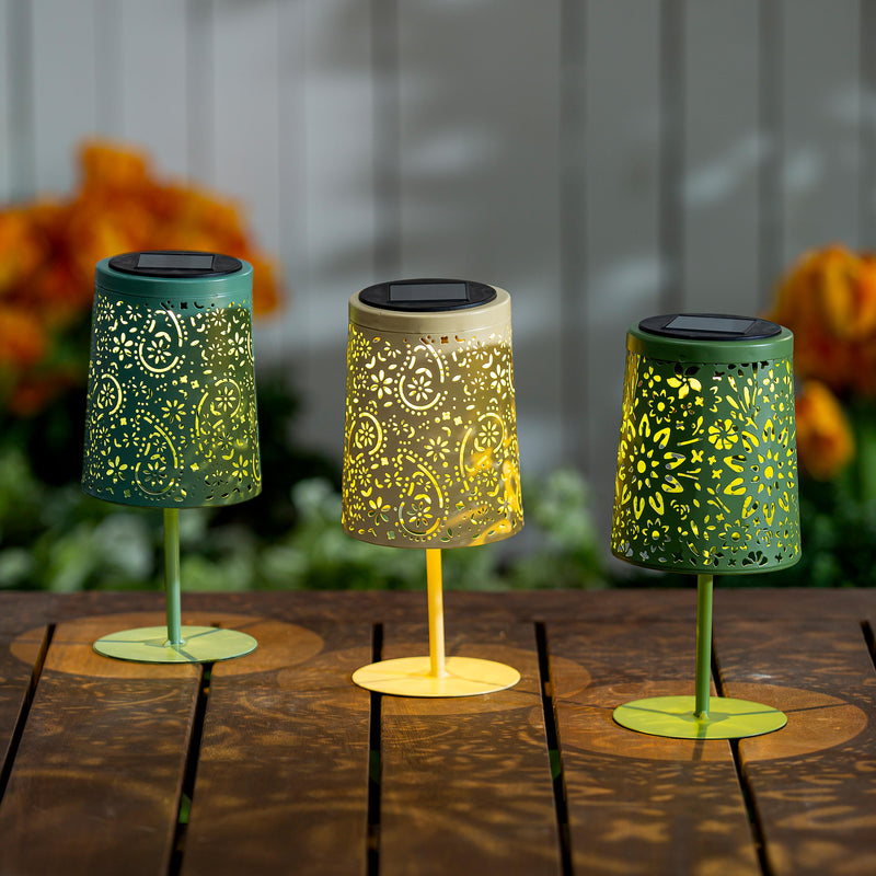 What She Shed Outdoor Lamp & Lighting, Table Top Metal Solar Lantern