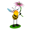 Pollinator Garden Statue, Solar Metal Bee & Ladybug With Fiber Optic, 2 Asst.,, 14"H