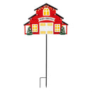 Holiday Poinsettia Garden Stake, Solar Garden Stake, Holiday Barn, 36"H, Asst of 3