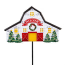 Holiday Poinsettia Garden Stake, Solar Garden Stake, Holiday Barn, 36"H, Asst of 3