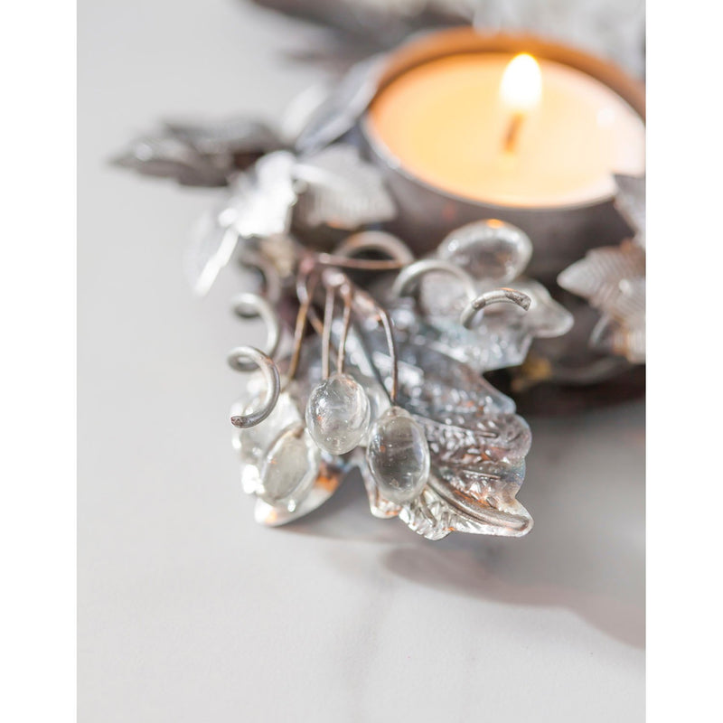 Metal Flower with Candle Holder/Tealight Holder,2 Asst,2thm010