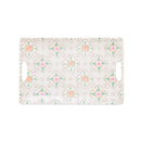 Evergreen Home Accents,18.5" Melamine Rectangular Tray, Birds in Blooms,18.6x12x0.67 Inches