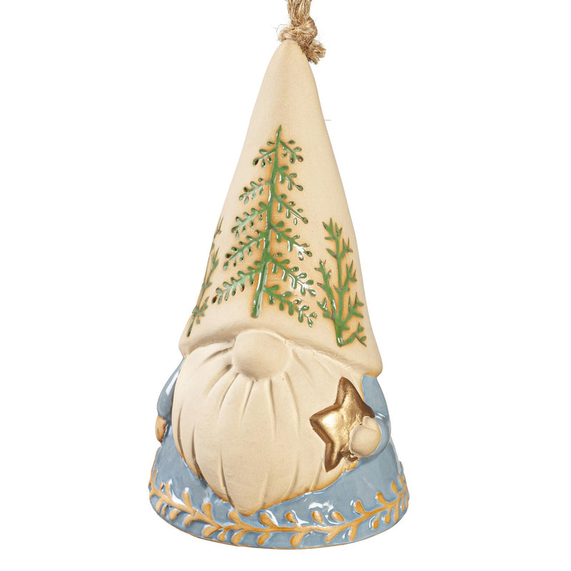 Nordic Gnome Ceramic Hanging Bell, Asst of 2