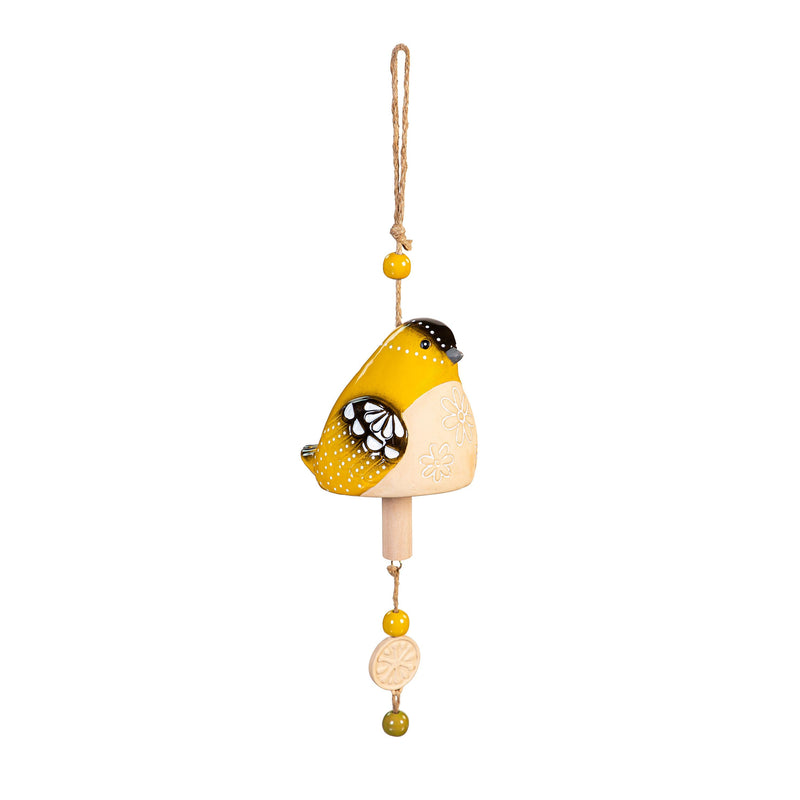 What She Shed Garden Bell, Ceramic, Spring Bird, Asst of 3