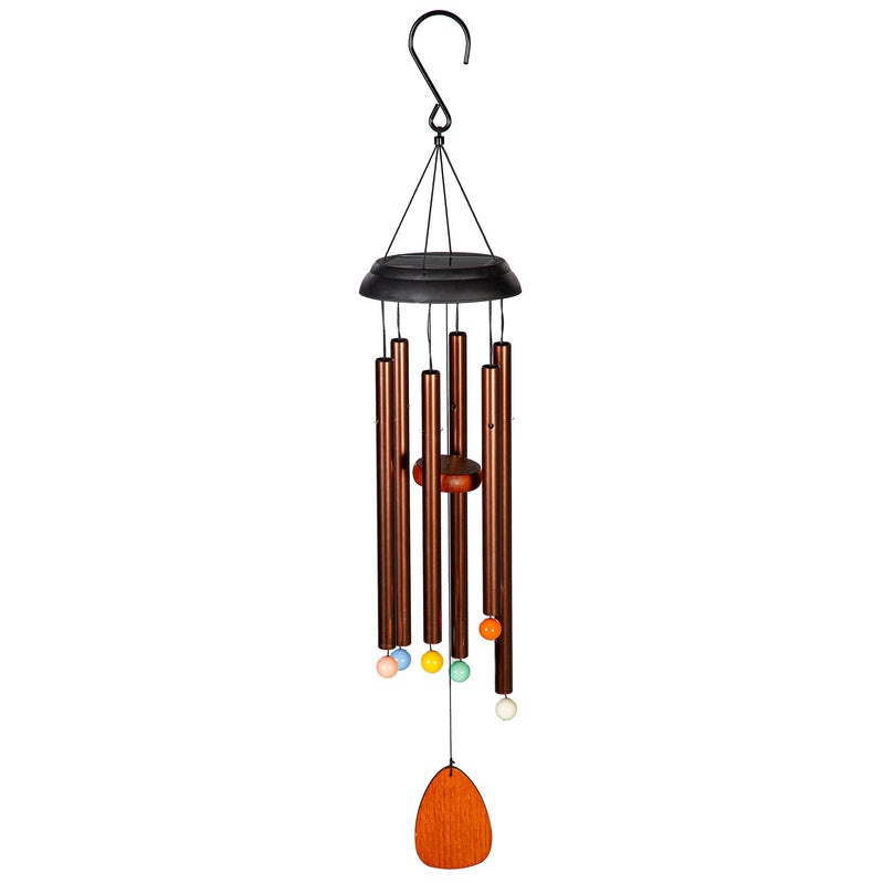 Voice Activated Solar Wind Chime, Bronze, 33"