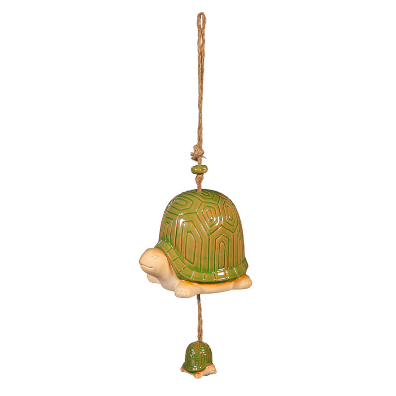 Palm Beach Garden Bell, Ceramic, Turtle Mommy and Baby Bell