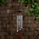 Voice Activated Solar Wind Chime, Silver, 33"