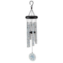 Avria Garden Accent, Printed Wind Chime, Crystal Snowflakes, 27"