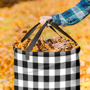 Black and White Buffalo Check Collapsible Everything Bag