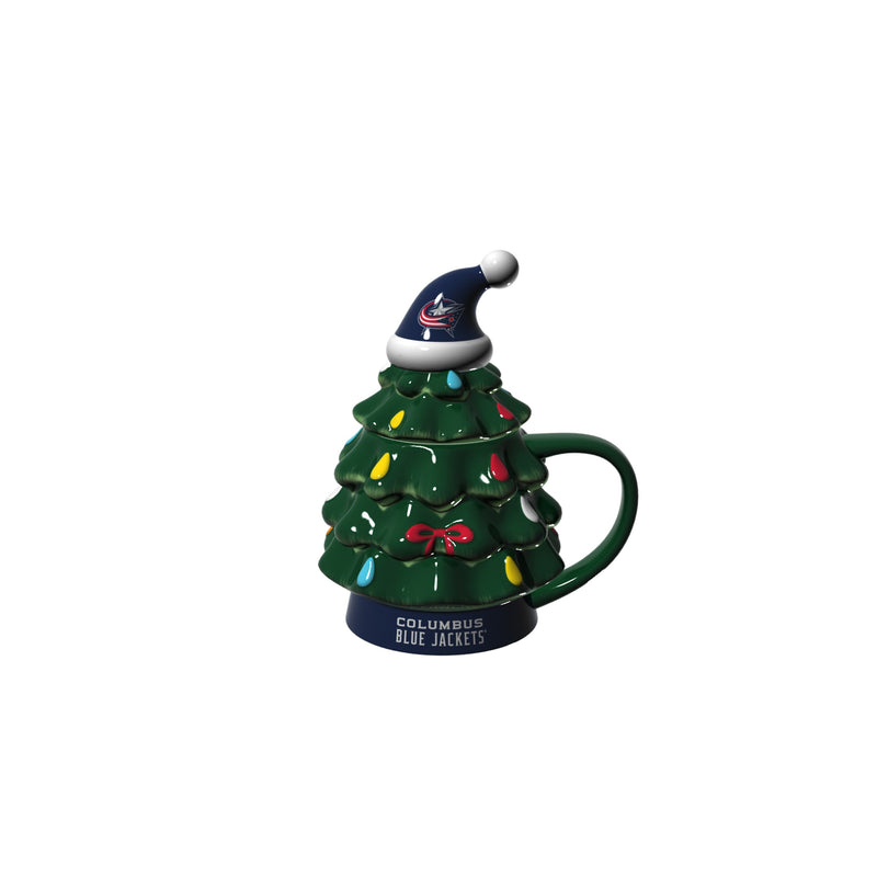 Evergreen Home Accents,18oz. Holiday Tree Cup Gift Set, Columbus Blue Jackets,4.84x6.42x7.09 Inches