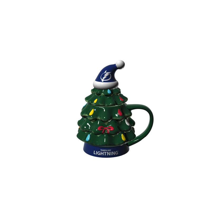 Evergreen Home Accents,18oz. Holiday Tree Cup Gift Set, Tampa Bay Lightning,4.84x6.42x7.09 Inches