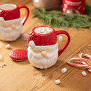 Evergreen Home Accents,13oz Ceramic Santa Cup w/ Knitted Hat Topper and Gift Box,4.88x3.66x4.69 Inches