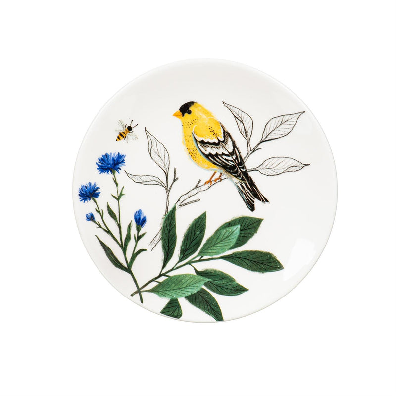 Song Bird Ceramic Appetizer Plate Set, 6"