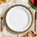 Baking Spirits Bright Plate Gingerbread Snowflake Shaped Embossed Ceramic Appetizer Plate, 7"