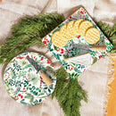 VivaStyle Serving Board, Wooden Cheese Board with Knife, Festive Foliage, Asst of 2