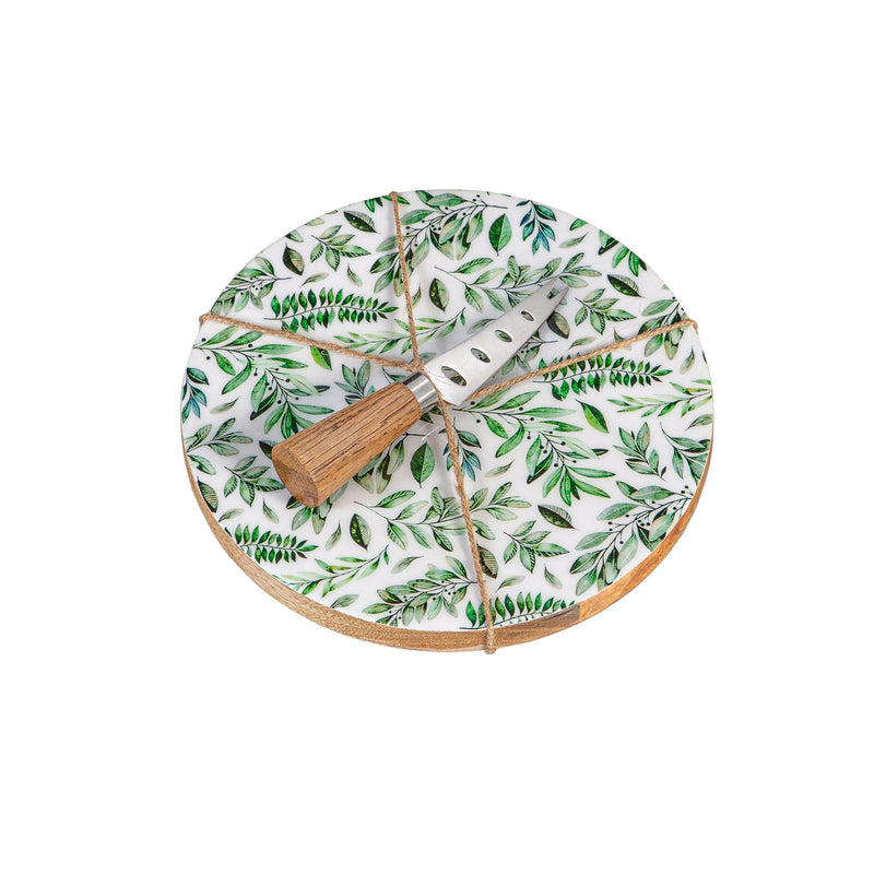 Olive Oasis Wood Cheese Board with Knife Set, Asst