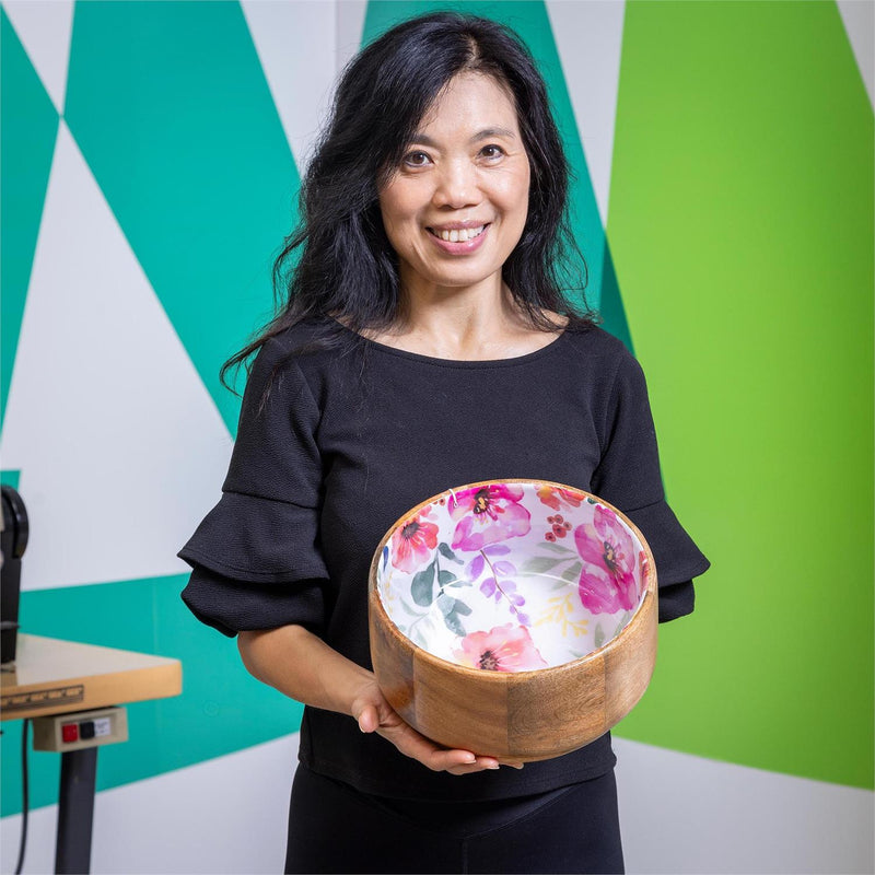 Pastels of Nature Wood Bowl, 9.75"L