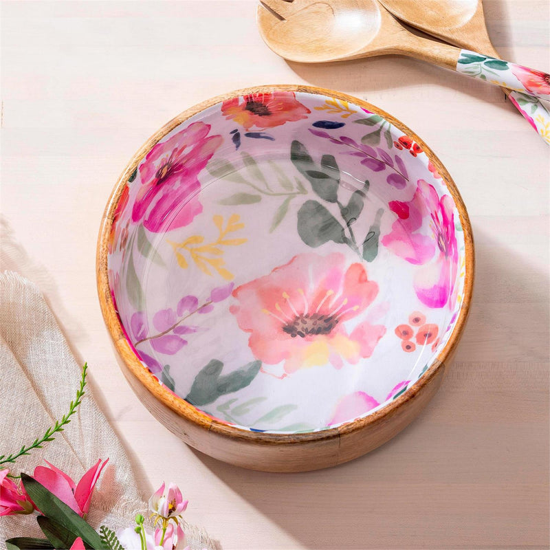 Pastels of Nature Wood Bowl, 9.75"L