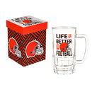 Glass Tankard Cup, with Gift Box, Cleveland Browns,3br3807