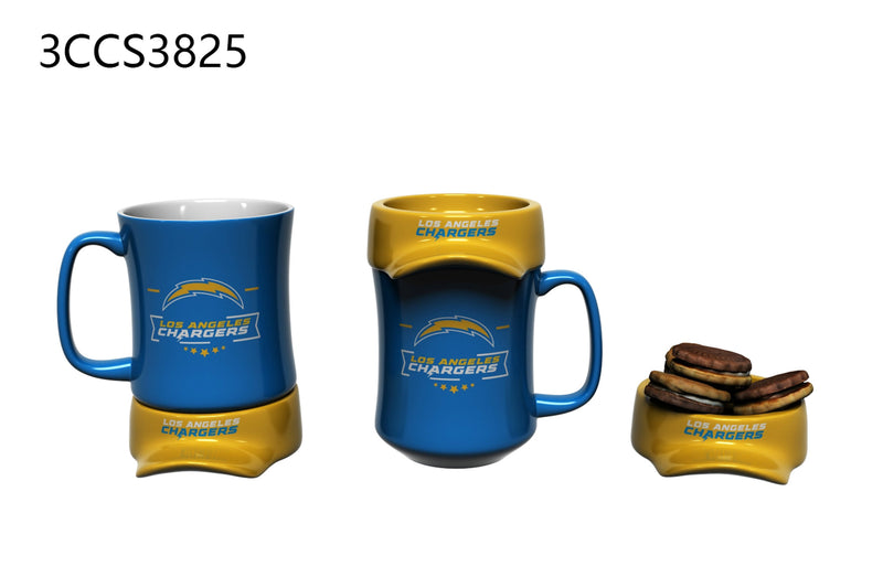 11oz. Ceramic Cup and Coaster Gift Set, Los Angeles Chargers,3ccs3825
