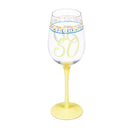Color Changing Wine Glass w/ Gift Box, 12oz, Birthday Confetti 50th