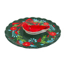 14" Ceramic Wreath and Cardinal Chip and Dip Set,3cd002
