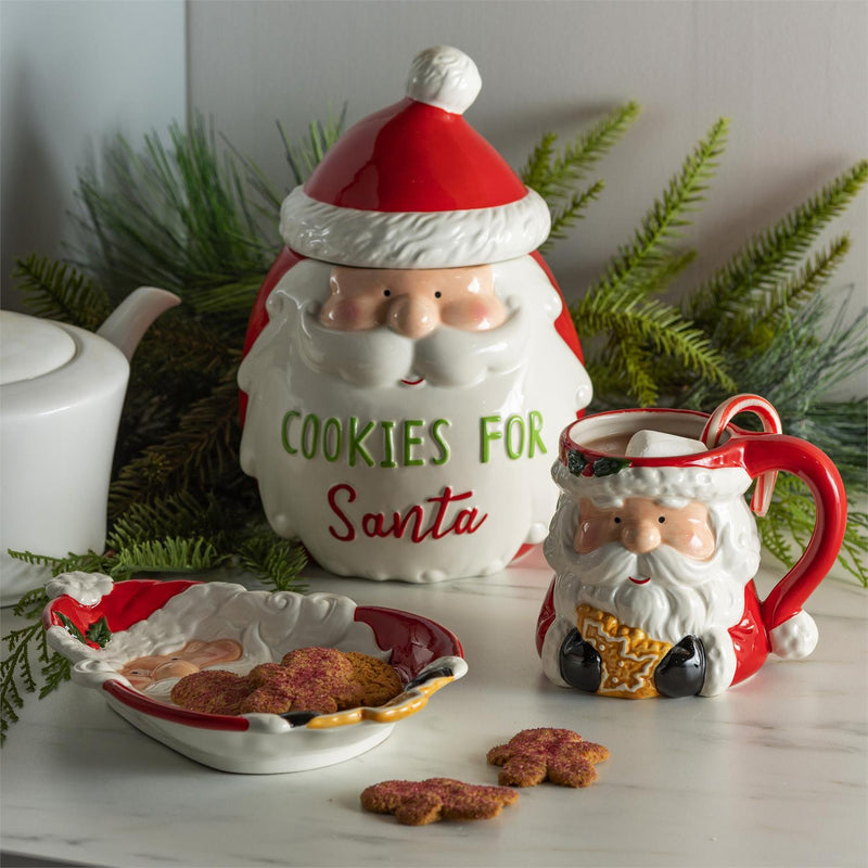 9.5" Ceramic "Cookies for Santa" Cookie Jar