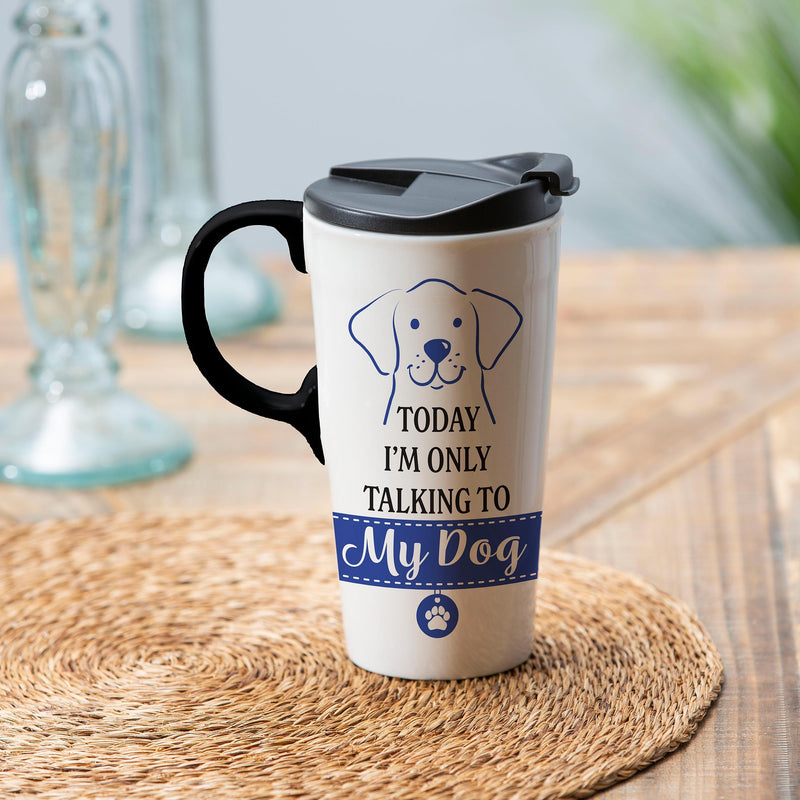 Today I'm Only Talk to My Dog Ceramic Perfect Cup, 17oz, Gift Box