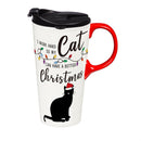 Pet Travel Cup Ceramic Perfect Cup, Cat, 17oz, Gift Box