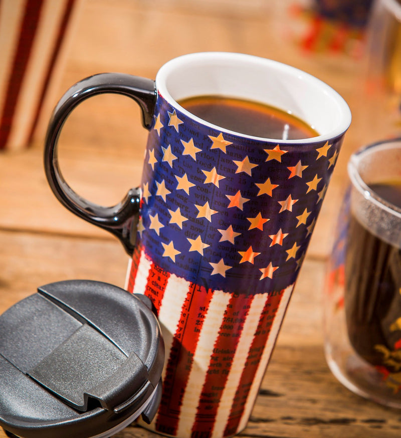 Ceramic Perfect Travel Cup, 17oz, w/ Gift Box, Liberty