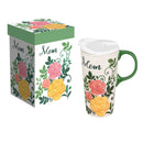 Mom and Florals Ceramic Perfect Cup, 17oz, Gift Box