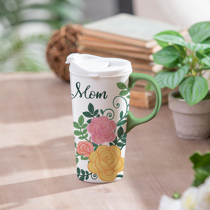Mom and Florals Ceramic Perfect Cup, 17oz, Gift Box