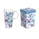 Season To Sparkle Travel Cup Ceramic Perfect Cup, Butterfly, 17oz, Gift Box